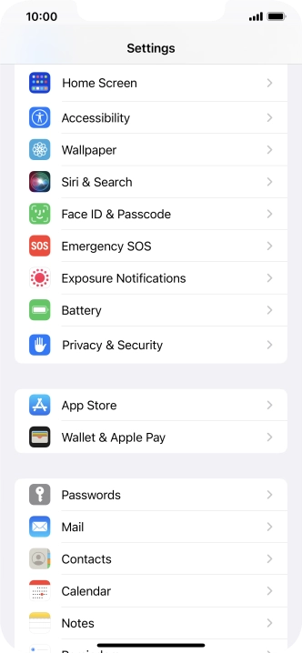 Press Face ID & Passcode.