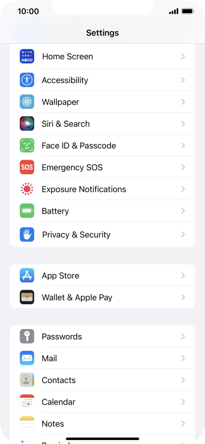 Press Face ID & Passcode.