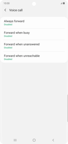 Press the required divert type. Press the required divert type.