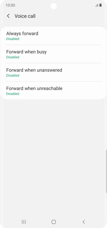 Press the required divert type. Press the required divert type.