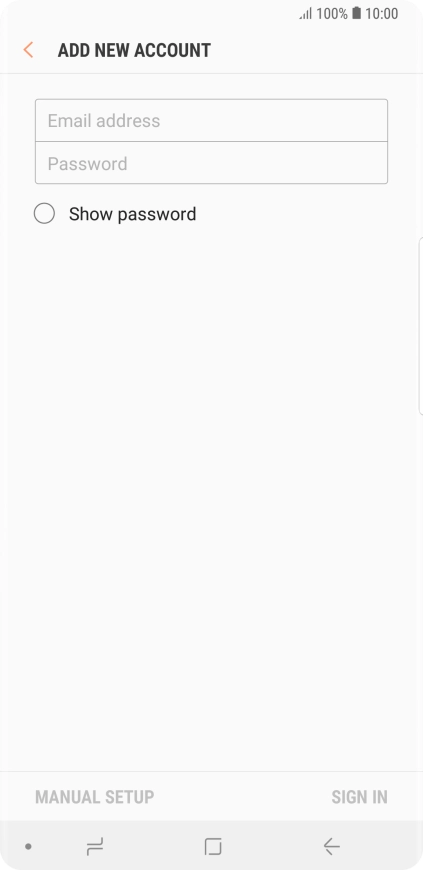 Press Email address and key in your email address.