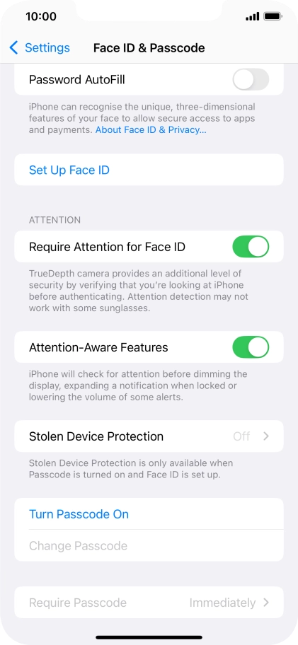 Press Set Up Face ID.