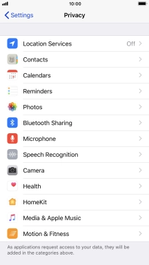 Press Location Services.