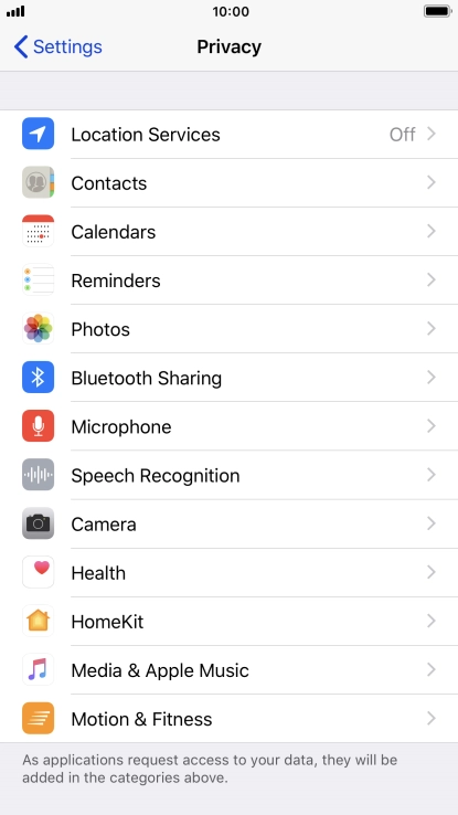 Press Location Services.