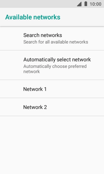 If you want to select a network manually, press the required network.