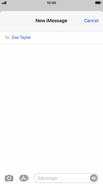 If the recipient can receive iMessages, iMessage is displayed in the text input field.