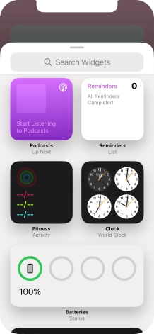 Press the required widget.