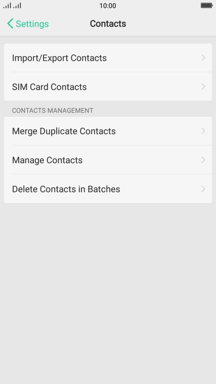 Press SIM Card Contacts.