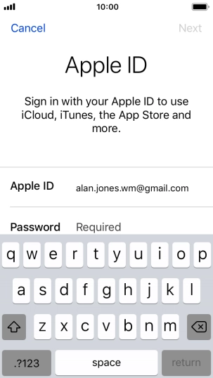 Press the field next to 