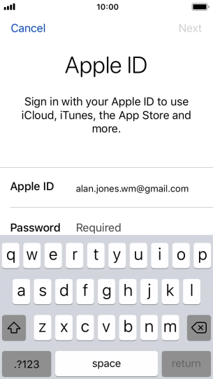 Press the field next to 