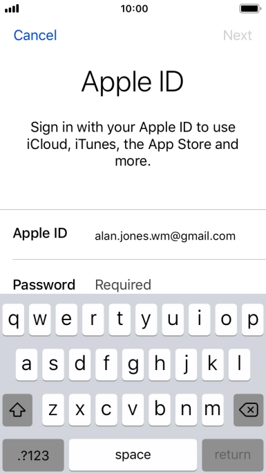 Press the field next to 