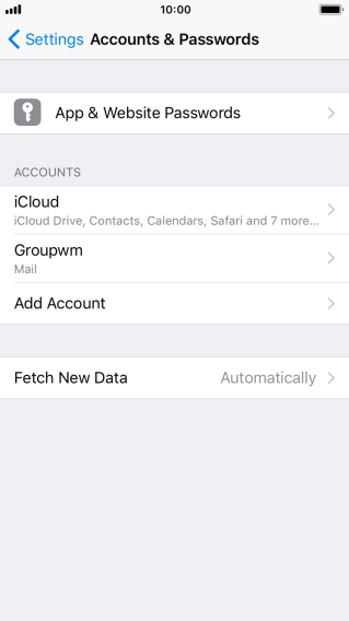 Press the name of the email account you've just set up.