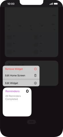 Press Remove Widget.