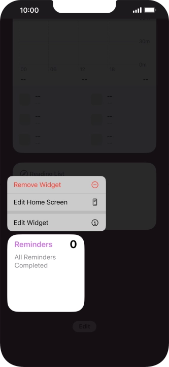 Press Remove Widget.