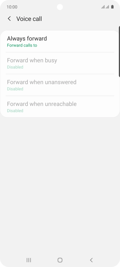 Press the required divert type.