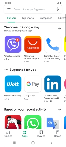 Press the search field.