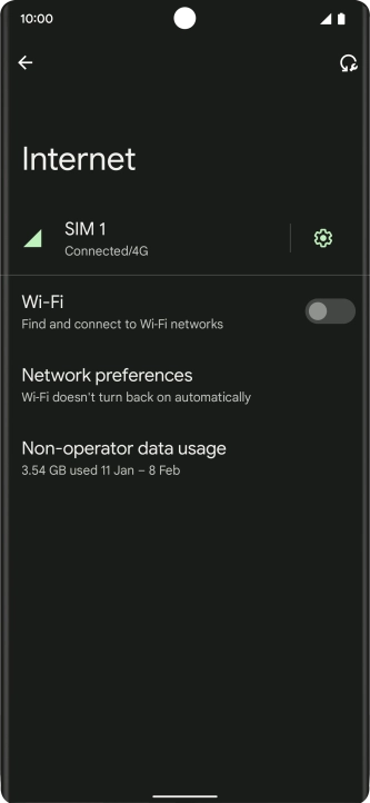 Press the settings icon.