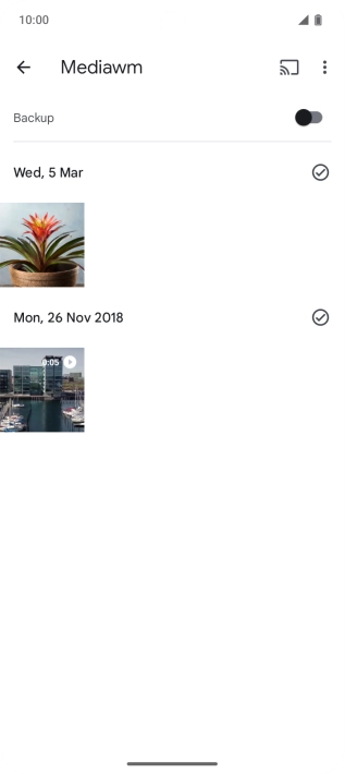 Press and hold any picture or video. Press and hold any picture or video.