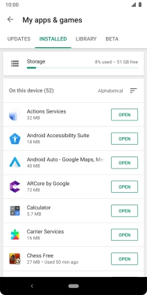 Press the required app.