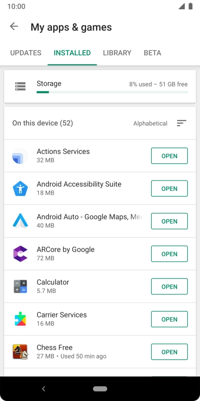 Press the required app.