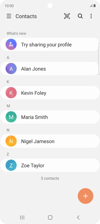 Press the new contact icon.