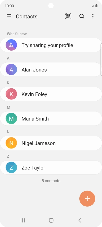 Press the new contact icon.