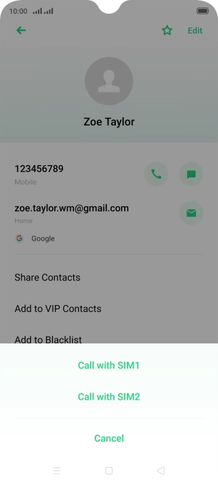 Press Call with ‹SIM›.