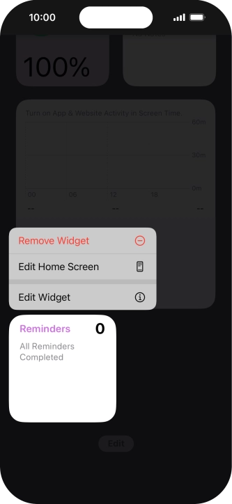 Press Remove Widget.
