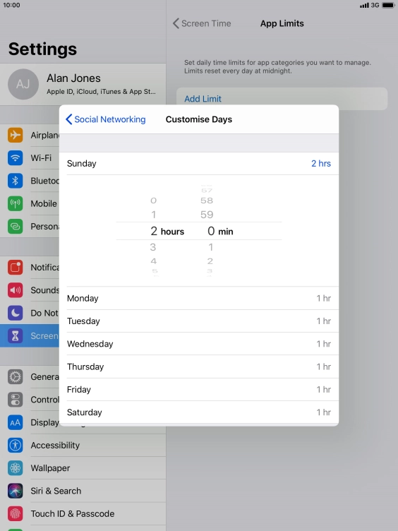 Select the required period.