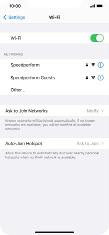 Press the required Wi-Fi network and key in the password for the Wi-Fi network.