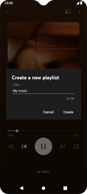 Key in a name for the playlist and press Create.
