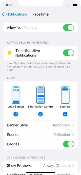Press the indicator next to 