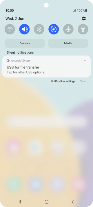 Press Tap for other USB options..