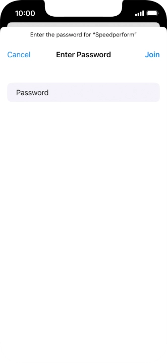 Key in the password for the Wi-Fi network and press Join.