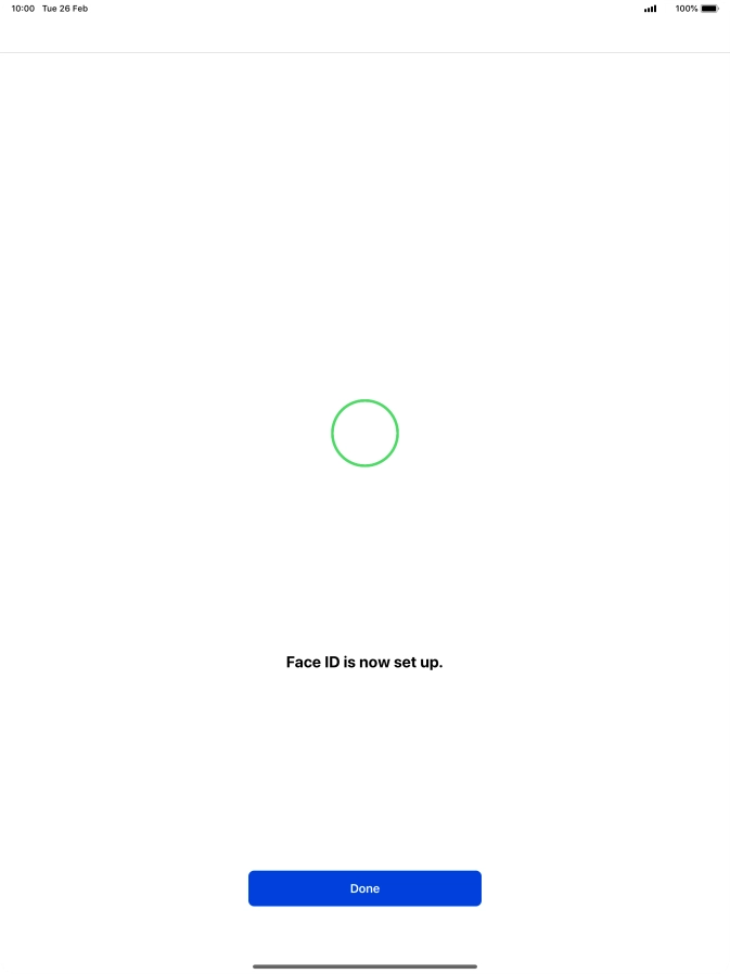 Press Done. If you haven't previously selected a lock code, key in a code of your own choice twice.