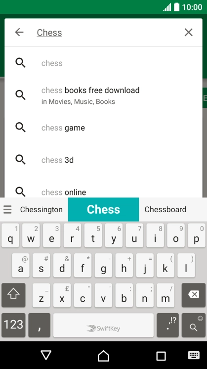 Key in the name or subject of the required app and press the search icon.
