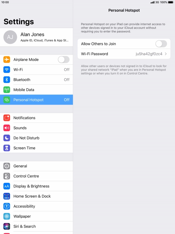 Press Wi-Fi Password and key in the required password. Press Wi-Fi Password and key in the required password.