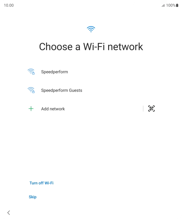 Press the required Wi-Fi network.