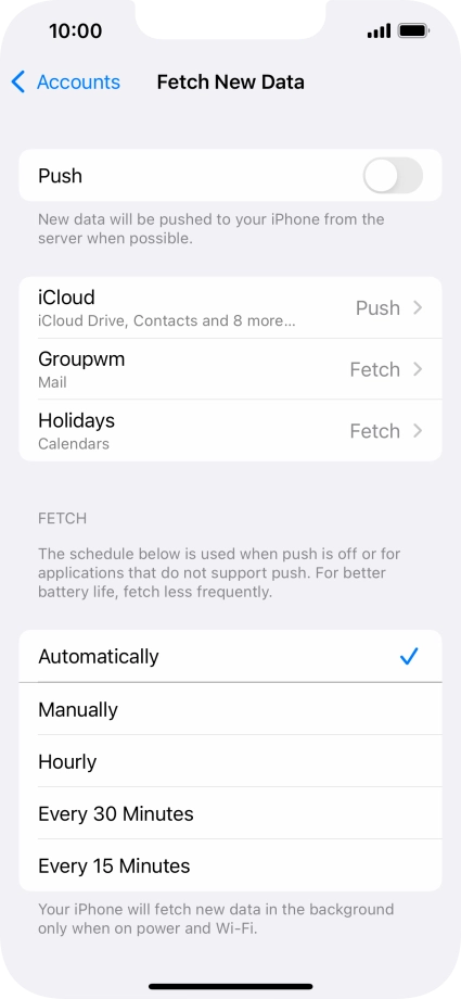 If you turn off the function, press the required setting.