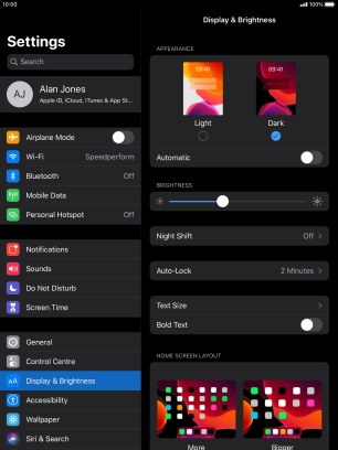 Press the indicator next to 
