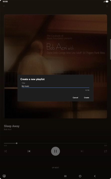 Key in a name for the playlist and press Create.