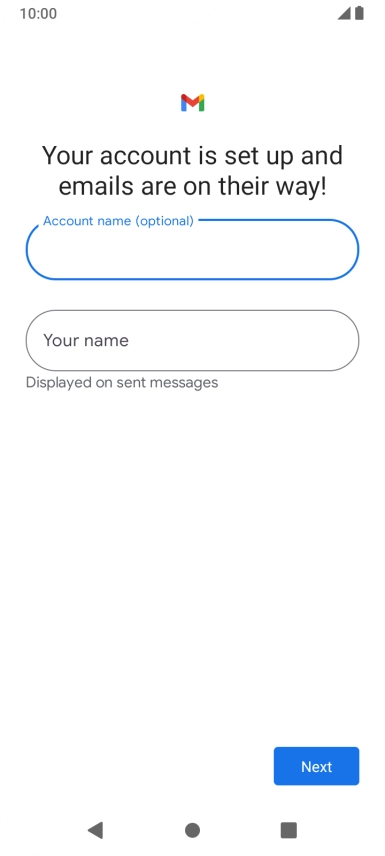 Press Your name and key in the required sender name.
