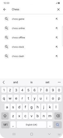 Key in the name or subject of the required app and press the search icon.