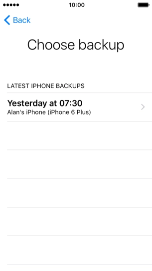 Press the required backup and your phone restores the contents of the selected backup. Follow the instructions on the screen to complete the activation.