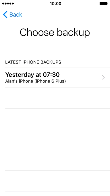 Press the required backup and your phone restores the contents of the selected backup. Follow the instructions on the screen to complete the activation.