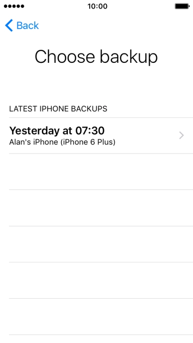 Press the required backup and your phone restores the contents of the selected backup. Follow the instructions on the screen to complete the activation.