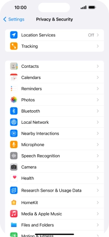 Press Location Services.