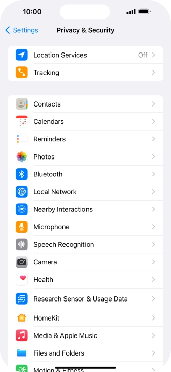 Press Location Services.