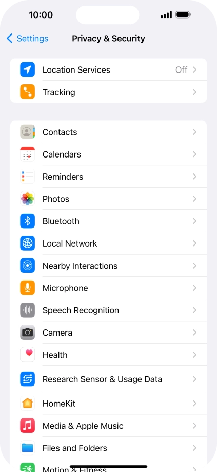 Press Location Services.