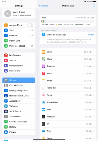 Press the required app.